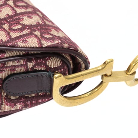 Christian Dior Saddle Bag Oblique Canvas Bordeaux #74420
