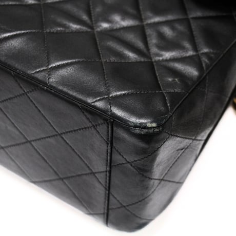 CHANEL Classic 34 Maxi Flap Bag Quilted Lambskin Black ＃74956