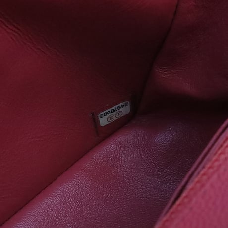 CHANEL Mini Rectangular Flap Bag Quilted Caviar Red ＃19220
