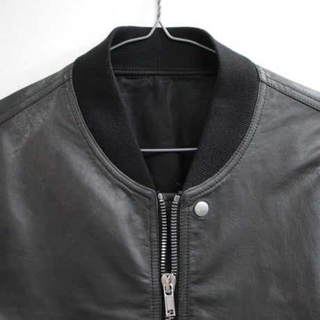 Rick Owens 25SS BAUHAUS FLIGHT Bomber Jacket Leather Black ＃30512