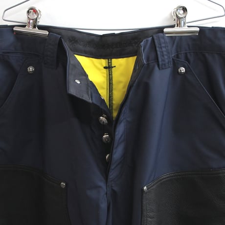 Chrome Hearts Leather-Patch Nylon Carpenter Pants with Cross Patch #30464