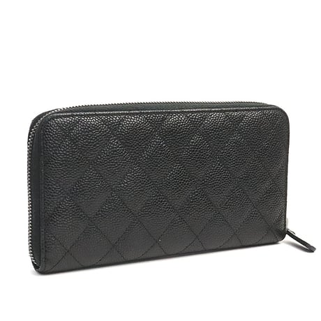 CHANEL 2.55 Reissue Zip-around Wallet Quilted Caviar Black #18707