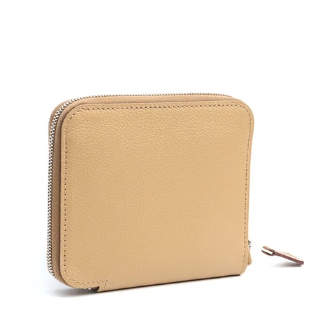HERMES Azap Compact Silk'In Wallet Evercolor Leather Chai #18735