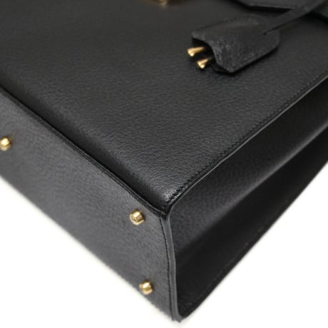 GUCCI Medium Lady Lock Top Handle Bag Leather Black #72787