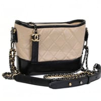 Chanel Small Gabrielle Hobo Bag Quilted Aged Calfskin Beige ＃74982