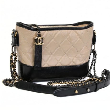 Chanel Small Gabrielle Hobo Bag Quilted Aged Calfskin Beige ＃74982