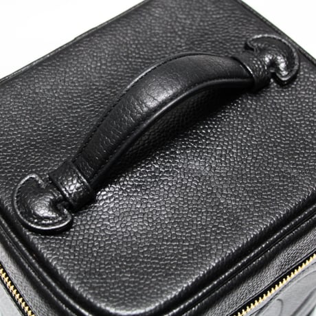 CHANEL CC Logo Vanity Bag Caviar Black #74788
