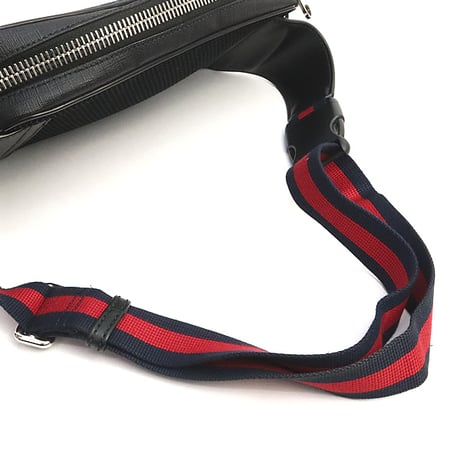 GUCCI Belt Bag GG Supreme Canvas Leather Black #18689