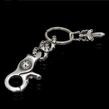 Chrome Hearts Extra Fancy Pave Diamond Keychain Short With Dagger #30933