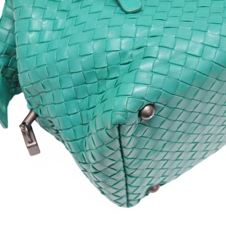 BOTTEGA VENETA Montaigne Satchel Bag Intrecciato Leather Emerald Green #74056