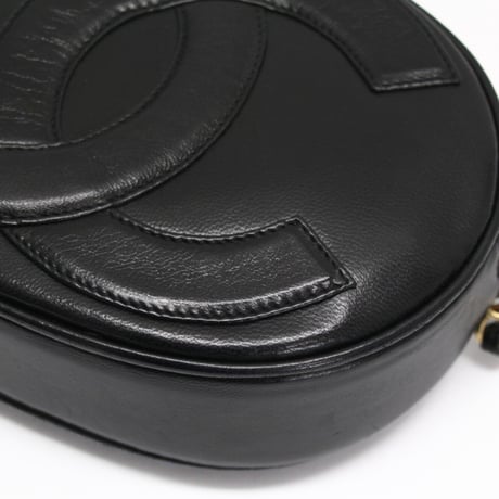 CHANEL Oval Shoulder Bag with Tassel Charm Lambskin Black #73182