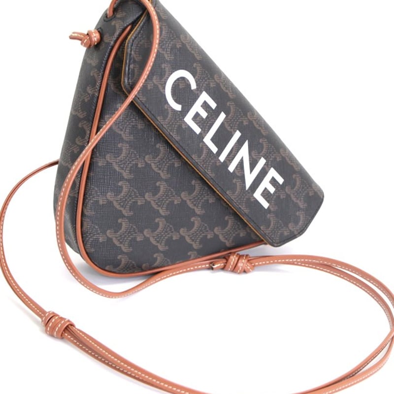 CELINE Triangle Bag Triomphe Canvas Brown 6621