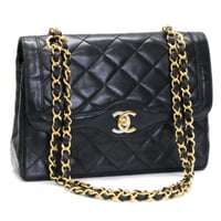 CHANEL Paris Limited Edition Small Double Flap Bag Quilted Lambskin Black #75027