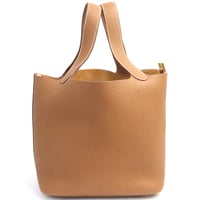 HERMES Picotin Lock MM Handbag Taurillon Clemence Leather Gold #19242