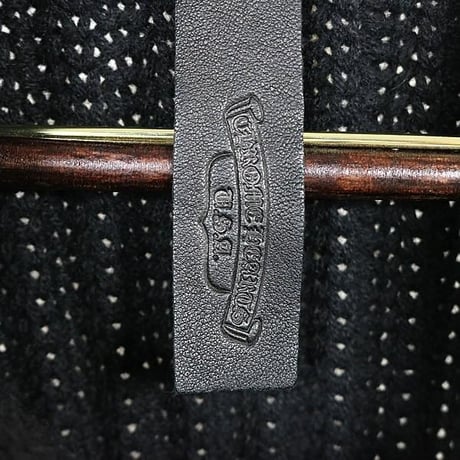 CHROME HEARTS Cashmere Long Cardigan With Leather Patches Black＃103432