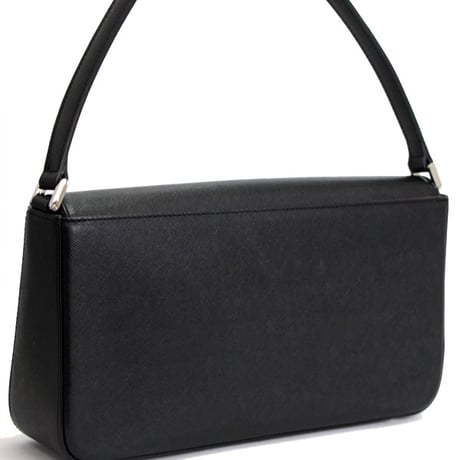 BURBERRY Flap Handbag Leather Black #69024