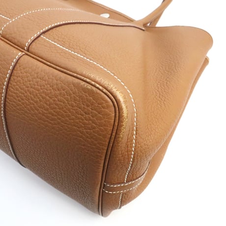 HERMES Garden Party PM Tote Bag Negonda Leather Gold ＃19096