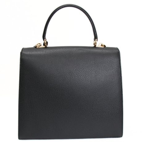 GUCCI Medium Lady Lock Top Handle Bag Leather Black #72787