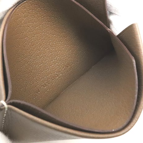 HERMES H Sellier Card Holder Evercolor Leather Etoupe #18813