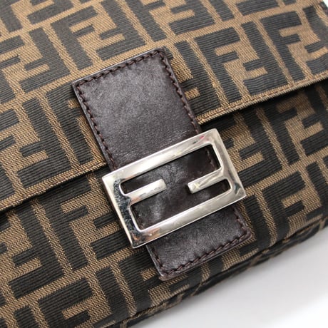 FENDI Square Mamma Baguette Bag Zucca Canvas ＃75051