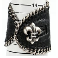 Chrome Hearts BS Fleur Leather Chain Bracelet #31280