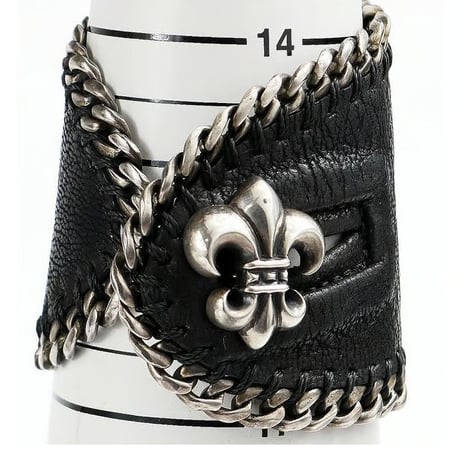 Chrome Hearts BS Fleur Leather Chain Bracelet #31280