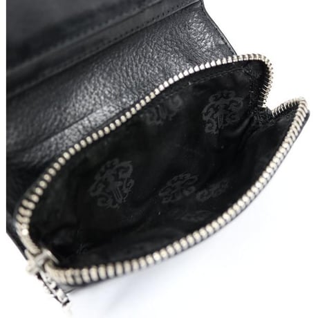 Chrome Hearts Joey Scroll Logo Heavy Leather Wallet in Black #30984