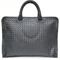 BOTTEGA VENETA Briefcase Intrecciato Leather Gray #75180