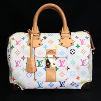 Louis Vuitton x Murakami Speedy 30 Handbag Monogram Multicolor White M92643 #75162