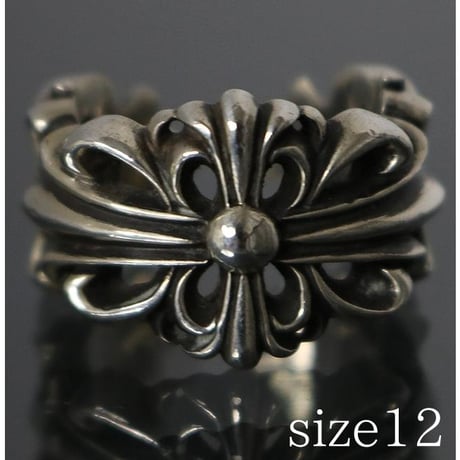 Chrome Hearts Double Floral Cross Ring #31288