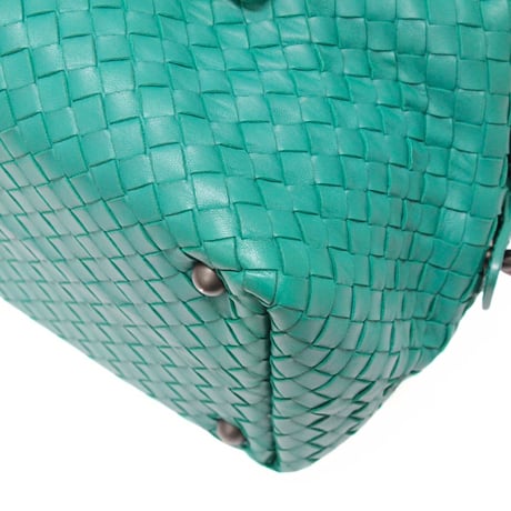 BOTTEGA VENETA Montaigne Satchel Bag Intrecciato Leather Emerald Green #74056