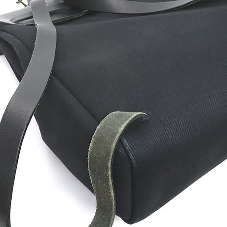 HERMES Herbag Ado PM Toile Officier Vache Hunter Leather Black ＃18372