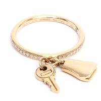 HERMES Small Model Kelly Clochette Ring 18K Pink Gold Diamond #18320