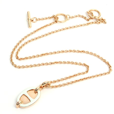 HERMES Mini Maillon PM Necklace Rose Gold-toned ＃19239