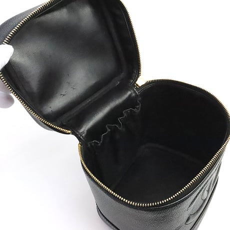 CHANEL CC Logo Vanity Bag Caviar Black #19343