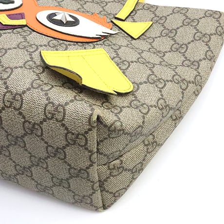 GUCCI Children's Owl Tote Bag GG Canvas Beige Yellow #74463