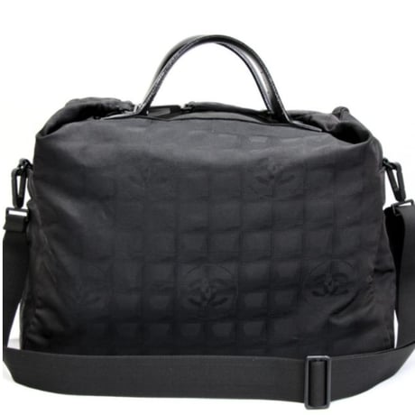 CHANEL New Travel Line Boston Bag Nylon Black #75239