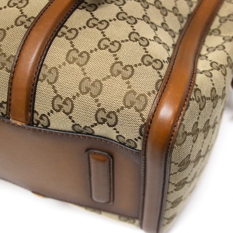GUCCI Lady Web Boston Bag GG Canvas Beige Brown #73884