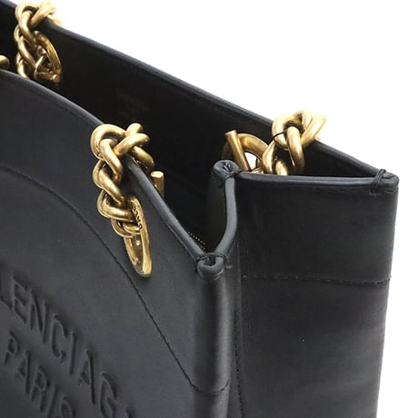 BALENCIAGA Small Duty Free Tote Bag Leather Black #19167