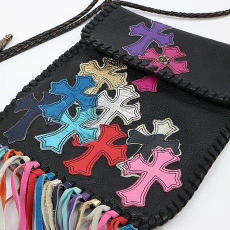 Chrome Hearts Flat Hippie Multicolor Cross Patch Bag #31364