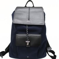 Christian Dior Dior Homme Bee Motion Backpack Nylon Leather Navy Black #74731
