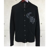 Chrome Hearts CH Logo Leather Patch Cross-Button Cashmere Cardigan #103077