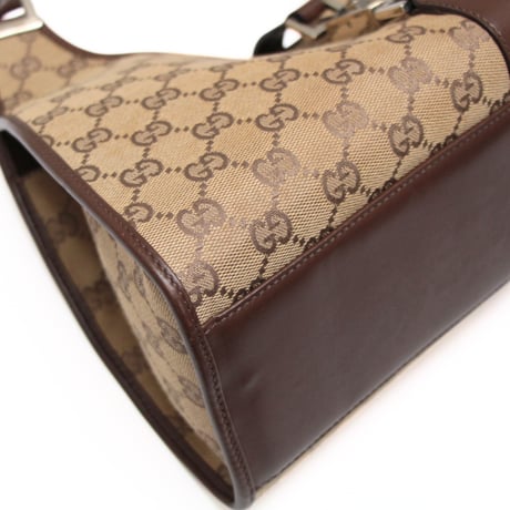 GUCCI Medium Jackie Bardot Hobo Bag GG Canvas Leather Beige #75171