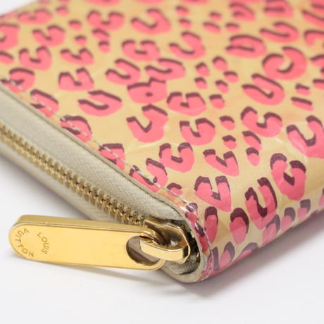 Louis Vuitton Zippy Wallet Monogram Vernis Leopard Blanc Corail M91476 #74239