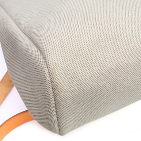HERMES Herbag Ado PM Toile H Vache Hunter Leather Light Brown ＃18545