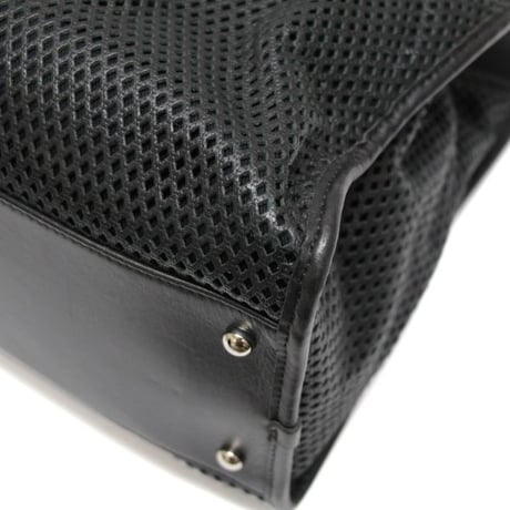 CHANEL Up In The Air Tote Bag Perforated Leather Black #75018