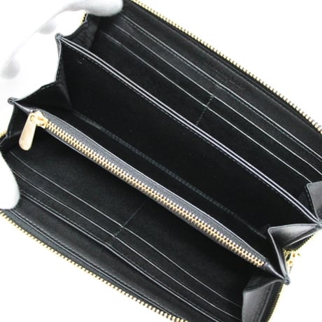 Christian Dior Voyage Wallet Cannage Leather Black #75057