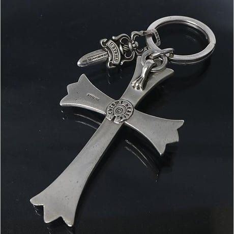 Chrome Hearts Large Cross Split Dagger Keyring #103253