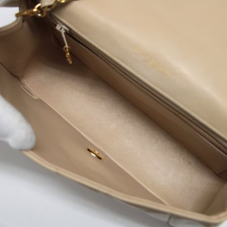 CHANEL Diana 22 Small Flap Bag Quilted Lambskin Beige ＃74776