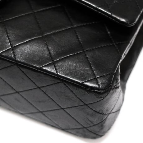 CHANEL Classic 25 Medium Double Flap Bag Quilted Lambskin Black #73274
